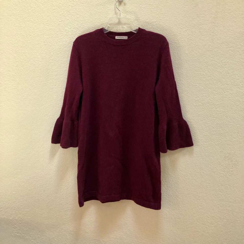 Alpaca flare sleeve sweater tunic